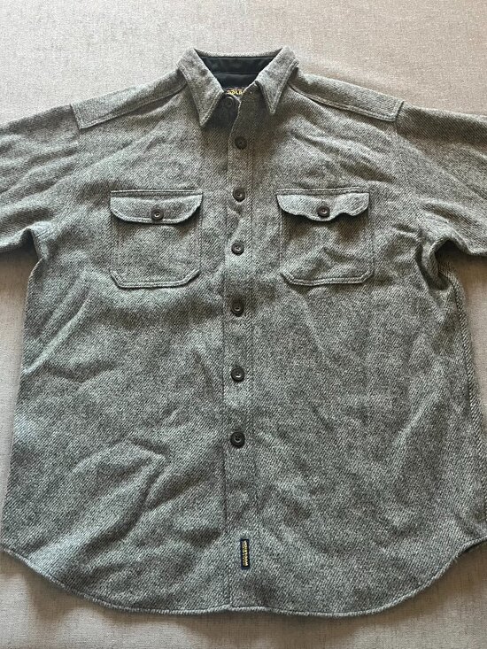 Woolrich Other - Woolrich Button Up Wool Heavy Shirt Jacket Men Large Gray USA Pockets Outdoor